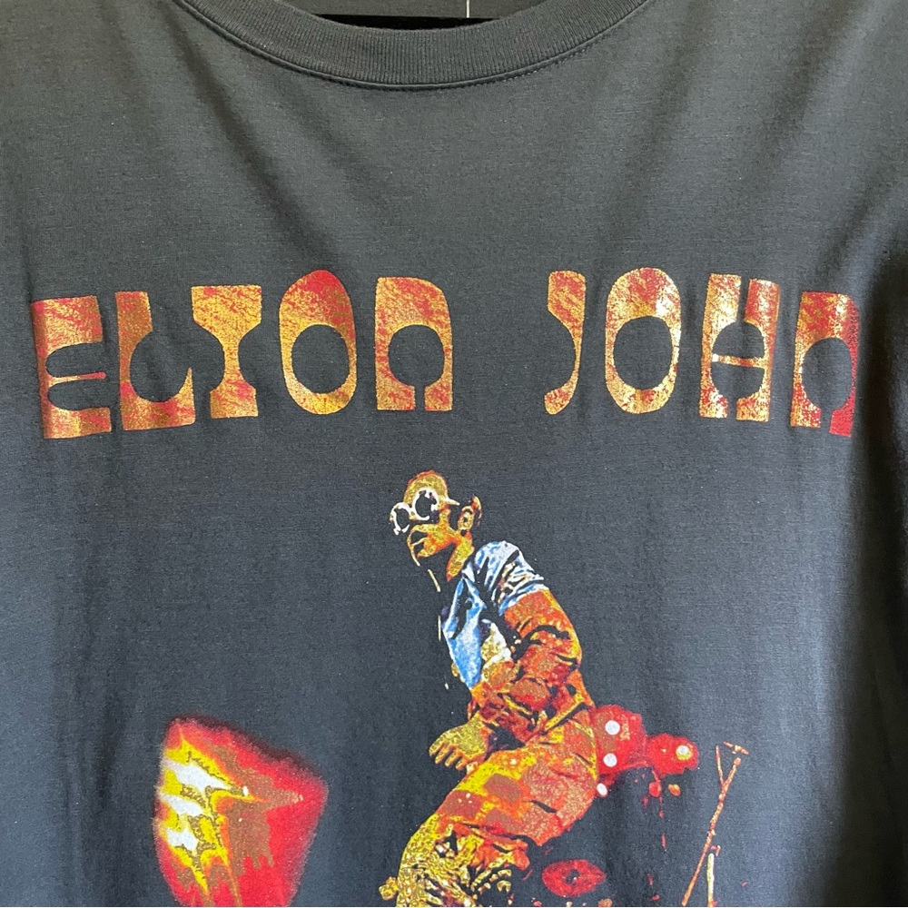 Anthropologie LetLuv Elton John Bennie & The Jets Vintage Black Tee XS NWT - Picture 6 of 13